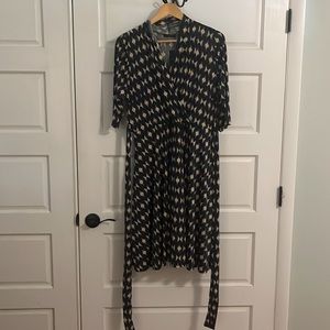 Audrey Whitmore Vintage Print Midi Dress with Pockets (XL) New with tag